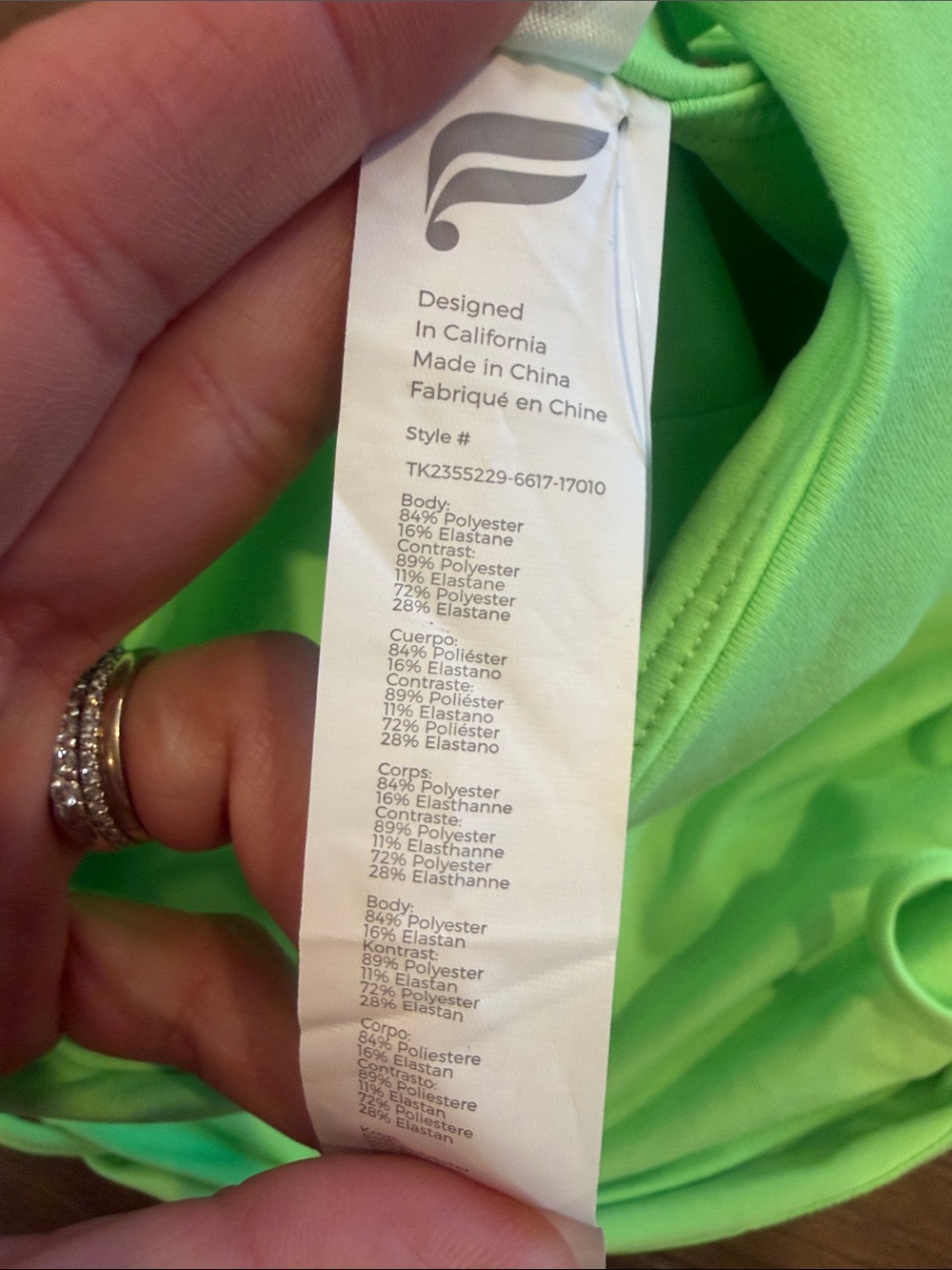 Fabletics Rouched Built-In Bra Tank Size XXS Neon Green NWT - C53-053 - Picture 3 of 7